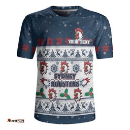 Sydney Roosters Christmas Custom V-Neck Rugby Jerseys - Special Ugly Christmas V-Neck Rugby Jerseys