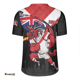 St. George Illawarra Dragons V-Neck Rugby Jerseys Custom For Die Hard Fan Australia Flag Scratch Style