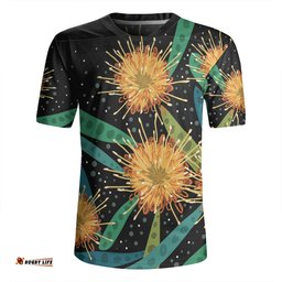 Australia Flowers Aboriginal V-Neck Rugby Jerseys - Australian Yellow Hakea Flower Art V-Neck Rugby Jerseys