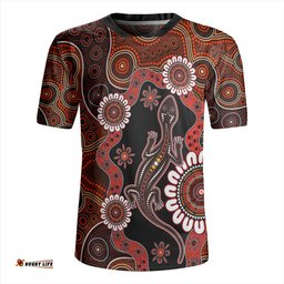 Australia V-Neck Rugby Jerseys Aboriginal Inspired Lizard Dot Painting