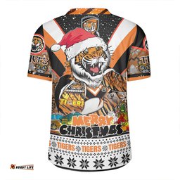 Wests Tigers Christmas Custom V-Neck Rugby Jerseys - Tigers Santa Aussie Big Things V-Neck Rugby Jerseys