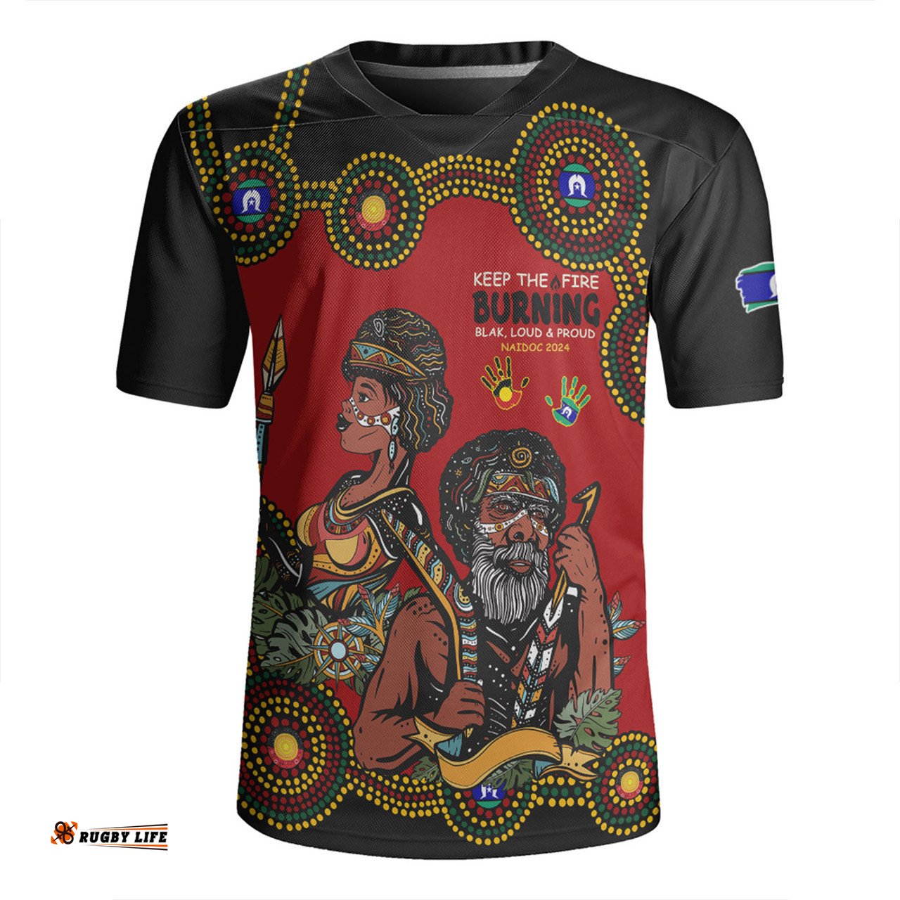 Australia Indigenous Culture Naidoc Week Keep The Fire Burning! Blak, Loud & Proud Rugby Jersey