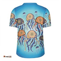 Australia Dot Painting Inspired Aboriginal Jellyfish Art In Aboriginal Dot Style Rugby Jersey