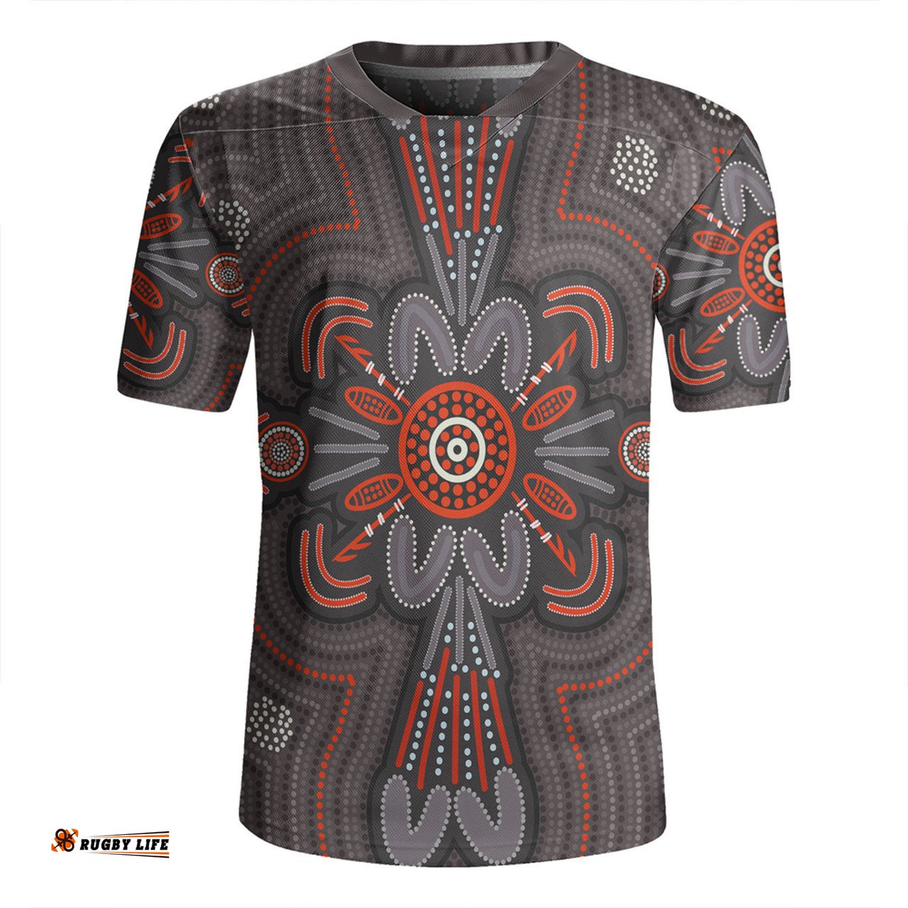 Australia Dot Painting Inspired Aboriginal Aboriginal Dot Indigenous Art Inspired Rugby Jersey