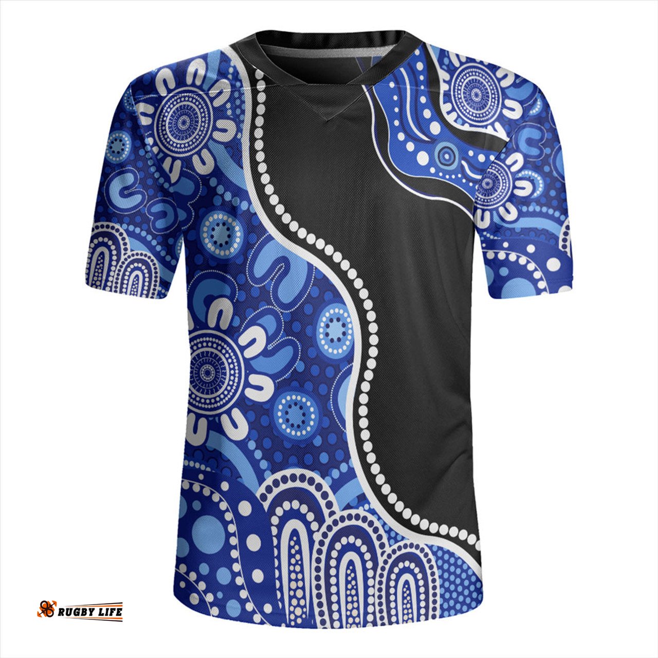 Australia Aboriginal Dot Painting Blue Rugby Jersey