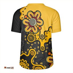 Australia Aboriginal Style Of Background Yellow Rugby Jersey
