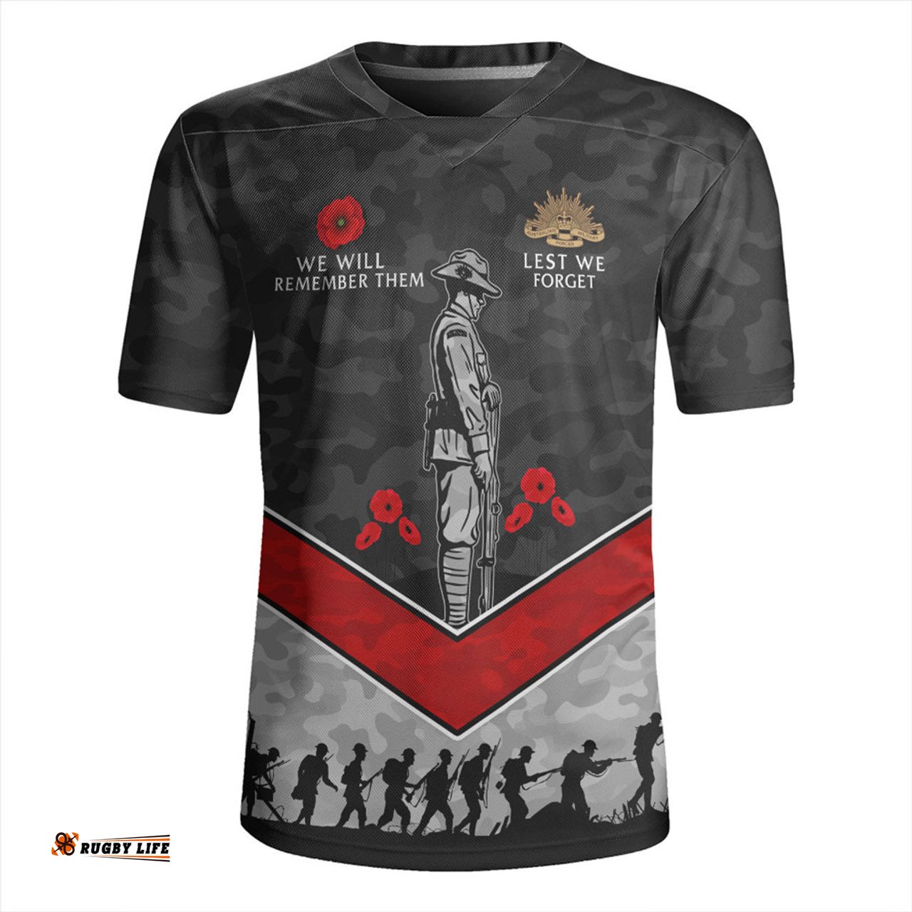 Australia Camouflage Lest We Forget Rugby Jersey