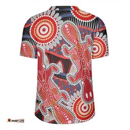 Australia Platypus Aboriginal Red Platypus With Aboriginal Art Dot Painting Patterns Inspired Rugby Jersey