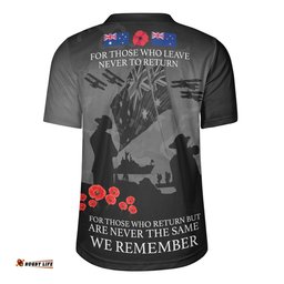 Australia Anzac Anzac Day Poppy Flowers Black Rugby Jersey
