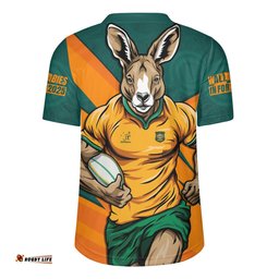 Aussie Wallabies Aboriginal Strength Wear Wallabies Rugby Edition Orange Rugby Jersey