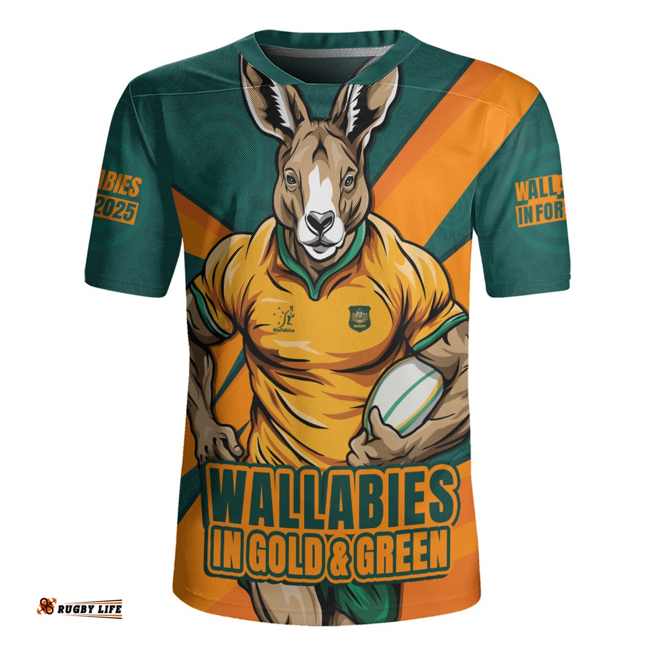 Aussie Wallabies Aboriginal Strength Wear Wallabies Rugby Edition Orange Rugby Jersey