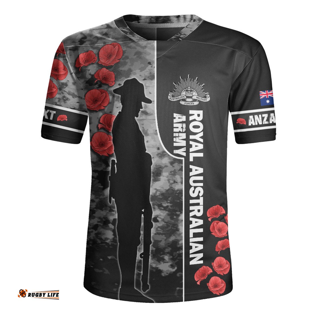 Australia Custom Royal Australian Army Anzac Day Camouflage Style Rugby Jersey
