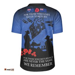 Australia Anzac Anzac Day Poppy Flowers Blue Rugby Jersey