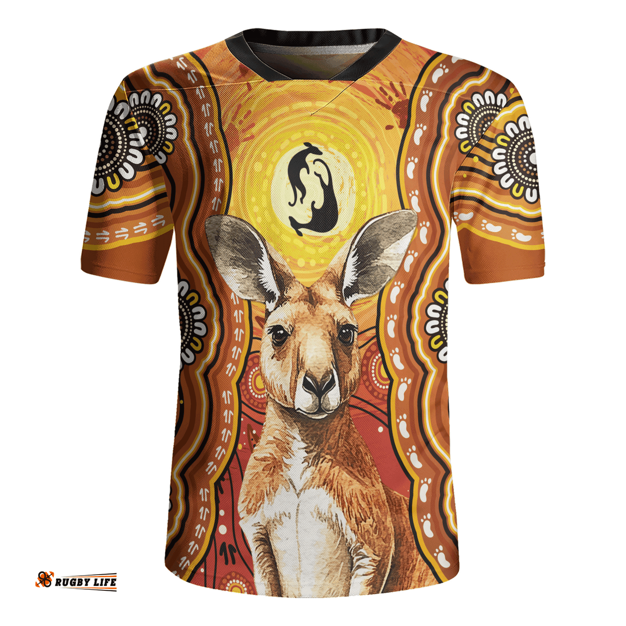 Australia Aboriginal Kangaroo Dreaming With Dot Art Rugby Jersey