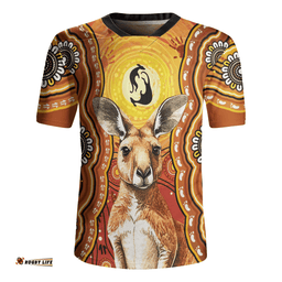 Australia Aboriginal Kangaroo Dreaming With Dot Art Rugby Jersey