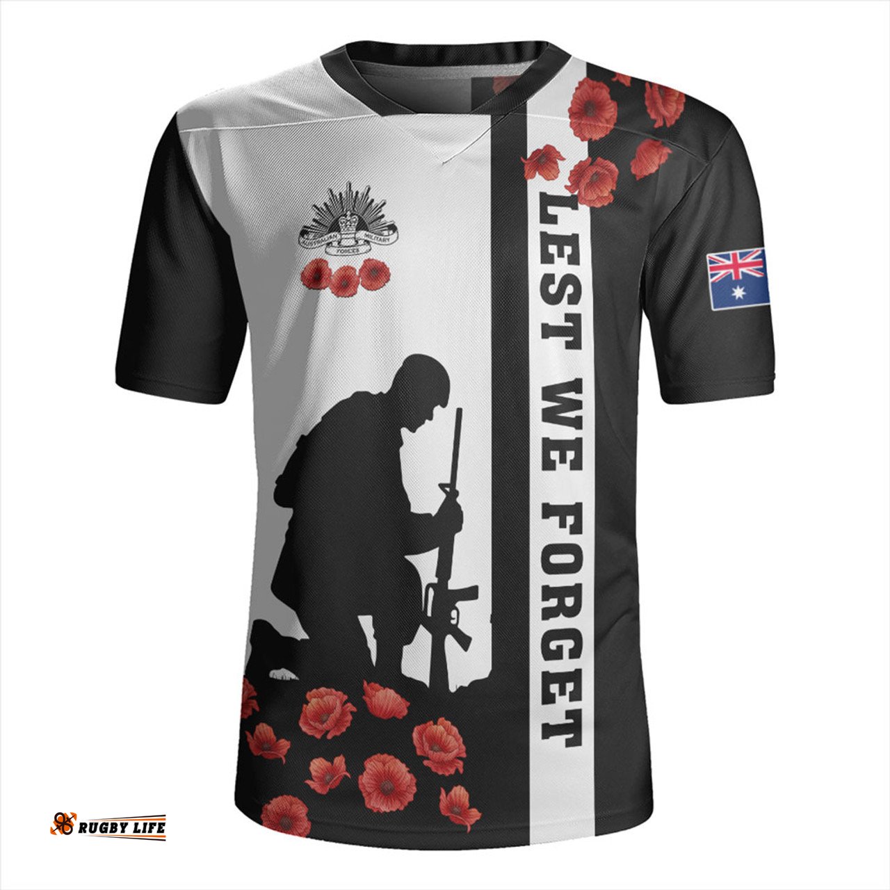 Australia Anzac Day Lest We Forget Simple Style Rugby Jersey