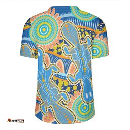 Australia Platypus Aboriginal Blue Platypus With Aboriginal Art Dot Painting Patterns Inspired Rugby Jersey