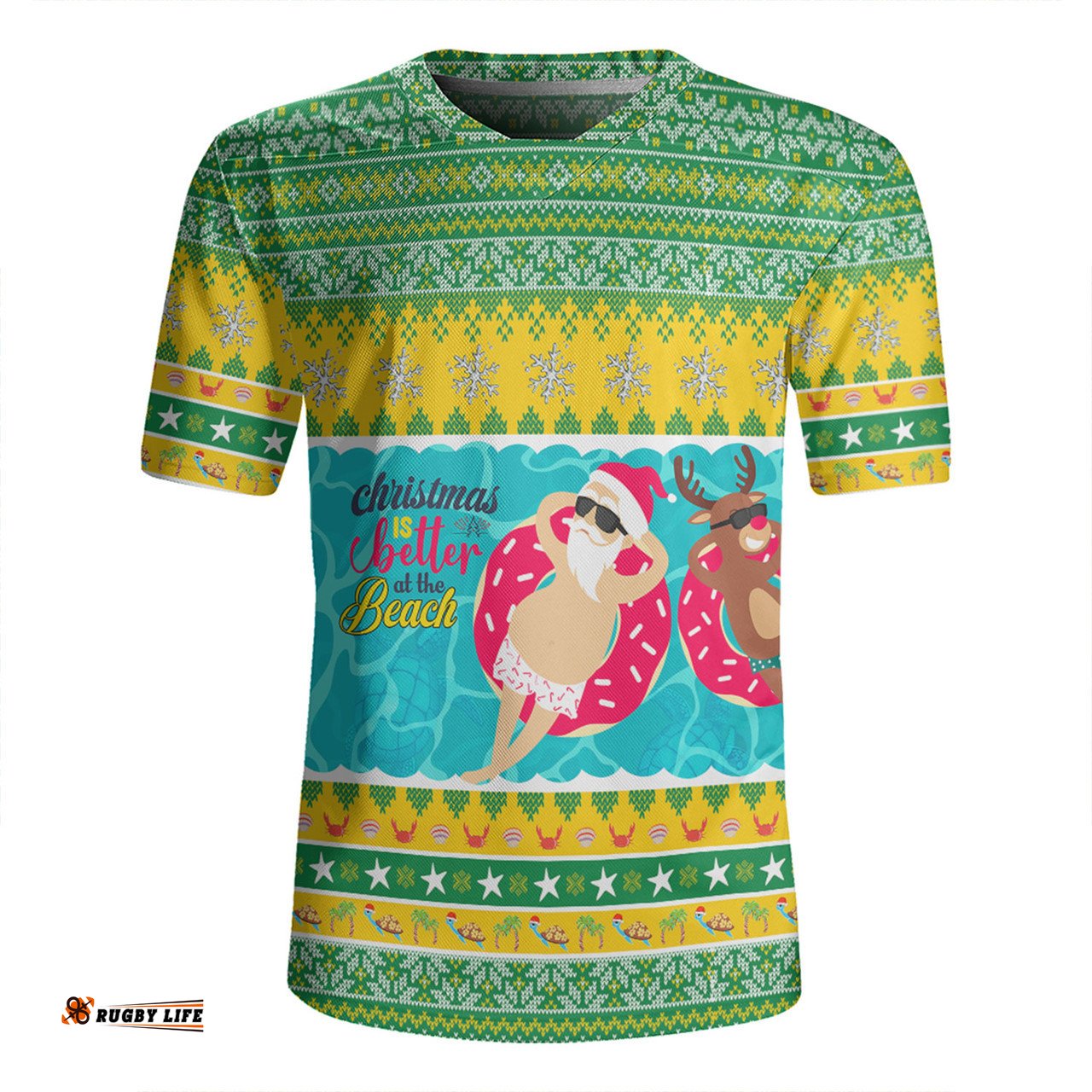 Australia Christmas Custom Christmas Is Better At The Beach Rugby Jersey