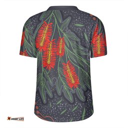 Australia Flowers Aboriginal Bottle Brush Medicinal Plant Art Rugby Jersey