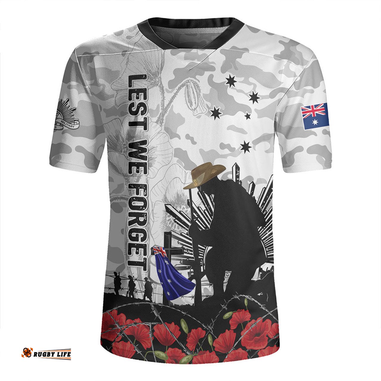 Australia Fallen But Not Forgotten Remembrance Day Tribute Rugby Jersey