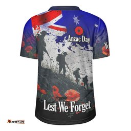 Australia Custom Anzac Day Soldiers With Australia Flag Grunge Style Rugby Jersey
