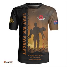 Australia Anzac Day Remember Them Today, Everyday And Always Rugby Jersey