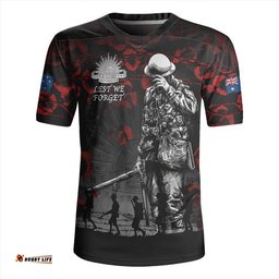 Australia V-Neck Rugby Jerseys Anzac Day Poppy Pride Honoring The Fallen