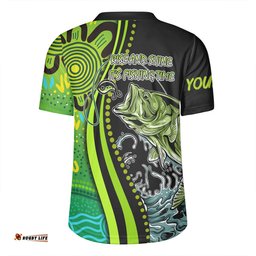 Australia Fishing Aboriginal Fishing Custom Rise And Shine A Bass Fish Jumps Out Of Water And Aboriginal Patterns Inspired Rugby Jersey