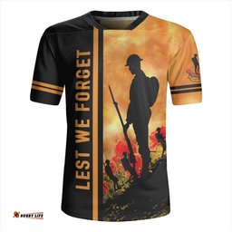 Australia V-Neck Rugby Jerseys Lest We Forget Quater Style