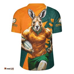 Aussie Wallabies Australian Roar The Rugby Championship Battle Orange Rugby Jersey