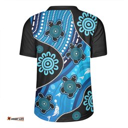 Australia Aboriginal Inspired Dreamtime River And Turtles Dot Art Painting Rugby Jersey