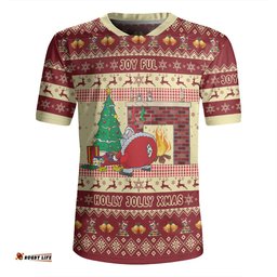 Australia Christmas Custom Smells Like Christmas Rugby Jersey