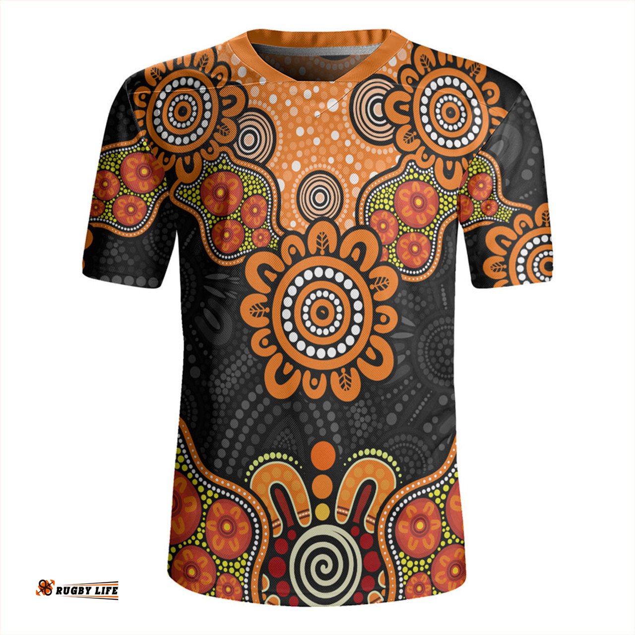 Australia Aboriginal Indigenous Dot Style Design Cuture Rugby Jersey