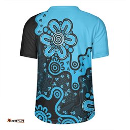 Australia Aboriginal Style Of Background Blue Rugby Jersey