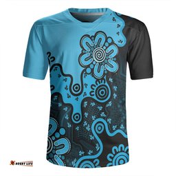 Australia Aboriginal Style Of Background Blue Rugby Jersey
