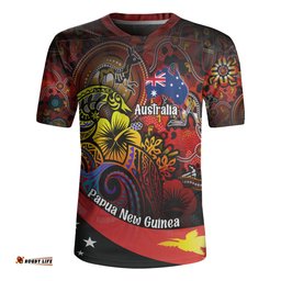 Australia Papua New Guinea Birds Of Paradise With Aboriginal Rugby Jersey