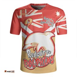 Redcliffe Dolphins V-Neck Rugby Jerseys - Happy Australia Day We Are One And Free