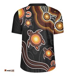 Australia Aboriginal Turtle Dreaming Journey Featuring Dot Art Orange Rugby Jersey