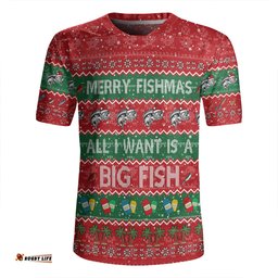 Australia Christmas Custom Merry Fishmas All I Want is a Big Fish Rugby Jersey