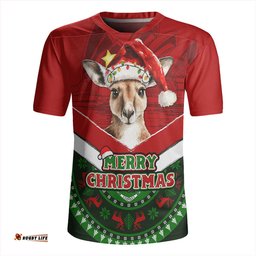 Australia Holiday Kangaroo Merry Christmas Rugby Jersey
