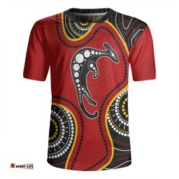Australia Aboriginal Art With Kangaroo Red Rugby Jersey