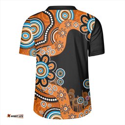Australia Aboriginal Indigenous Dot Painting Orange Rugby Jersey