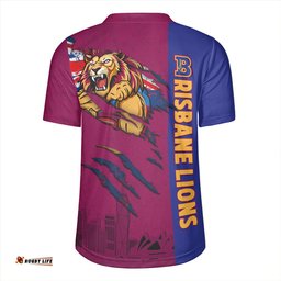 Brisbane Lions V-Neck Rugby Jerseys Burning Passion Of Power Scratch Style