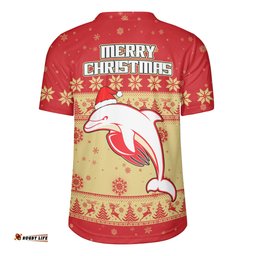 Redcliffe Dolphins Christmas Custom V-Neck Rugby Jerseys - Special Ugly Christmas V-Neck Rugby Jerseys