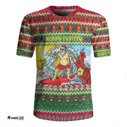 Australia Christmas Custom Surfing Santa Rugby Jersey