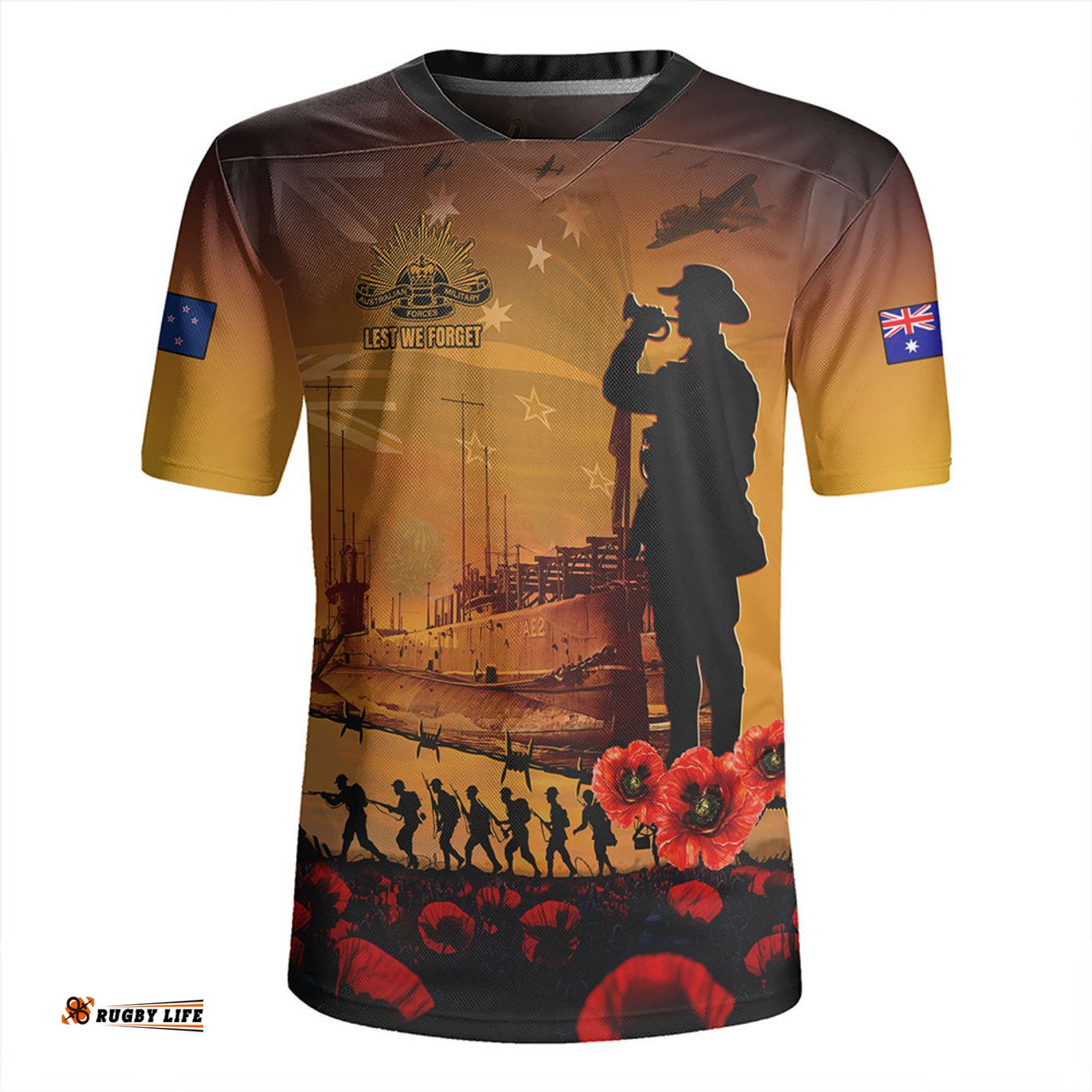 Australia ANZAC Day Guardian Of The Dawn Rugby Jersey