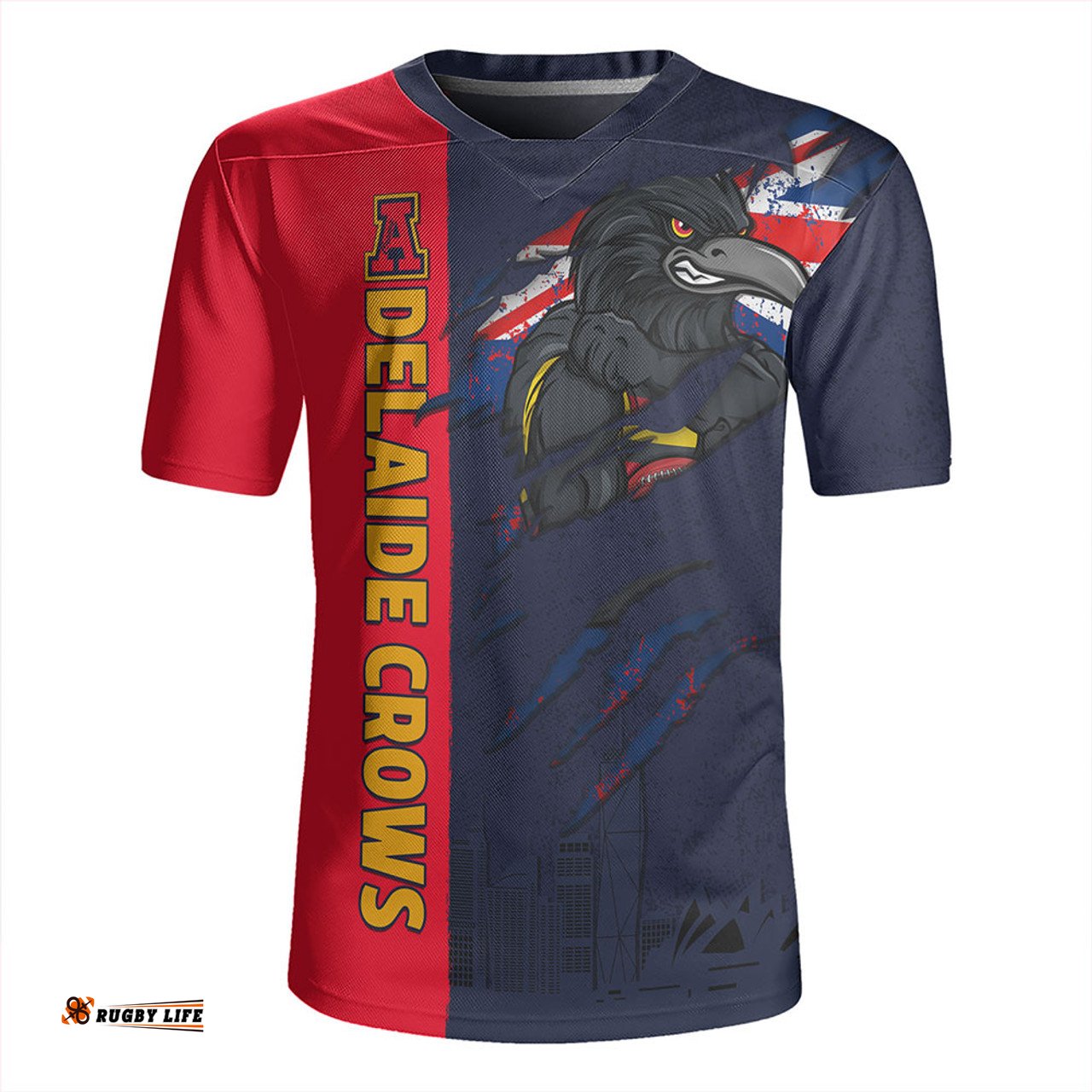 Adelaide Crows Burning Passion Of Power Scratch Style Rugby Jersey