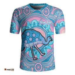Australia Emu Aboriginal Custom Blue Indigenous Dreamtime Emu Rugby Jersey