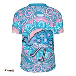 Australia Emu Aboriginal Custom Blue Indigenous Dreamtime Emu Rugby Jersey