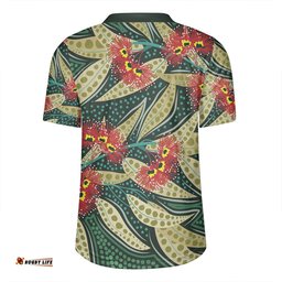 Australia Flowers Aboriginal Aboriginal Dot Art of Australian Native Eucalyptus Plant Rugby Jersey
